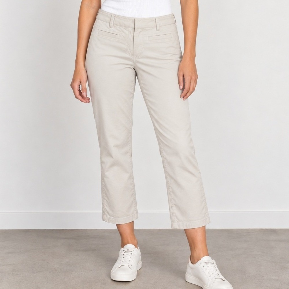 Ann Taylor LOFT Beige Cropped Straight Leg Pants Womens Size 6 Neutral Trousers